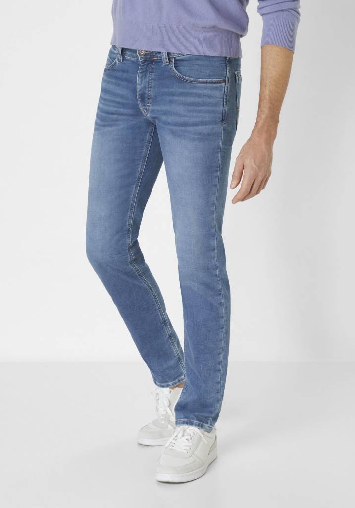 Paddocks DEAN MOTION&COMFORT JOGG DENIM schmale Passform - medium blue used moustache Verkauf