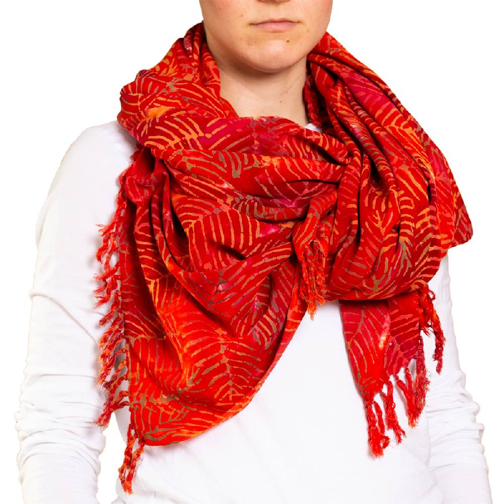 Panasiam Sarong Wachsbatik orangetöne im Angebot