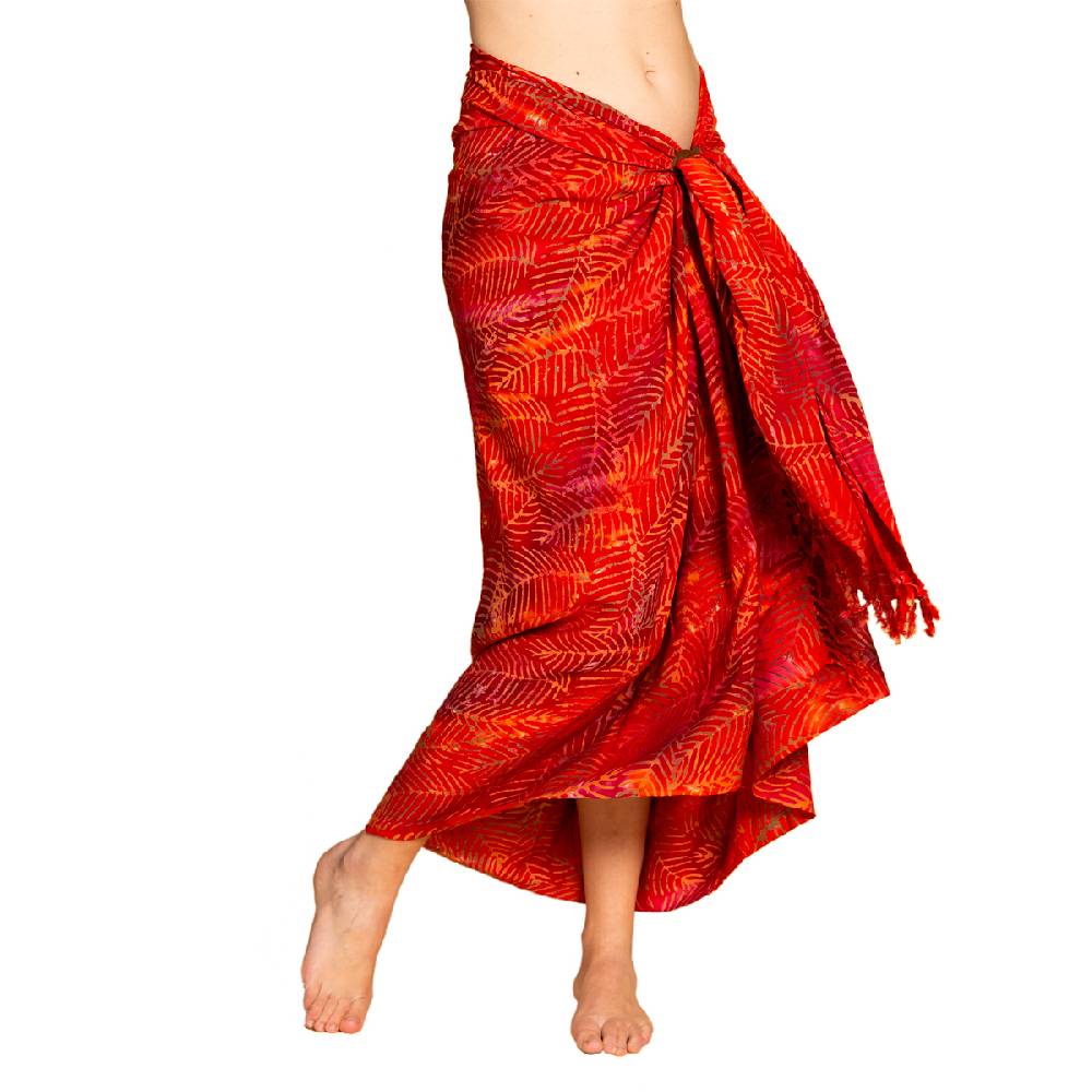 Panasiam Sarong Wachsbatik orangetöne im Angebot