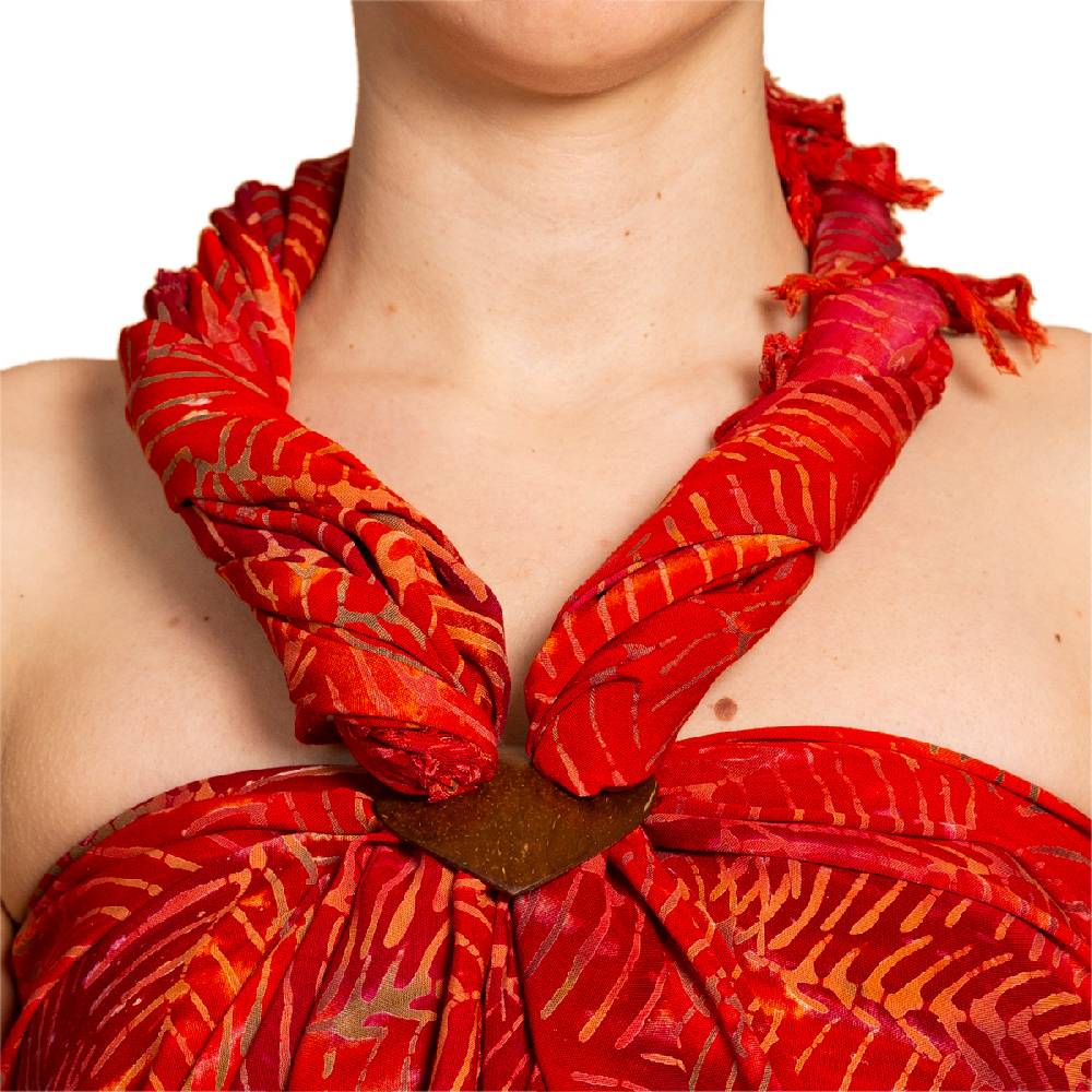 Panasiam Sarong Wachsbatik orangetöne im Angebot