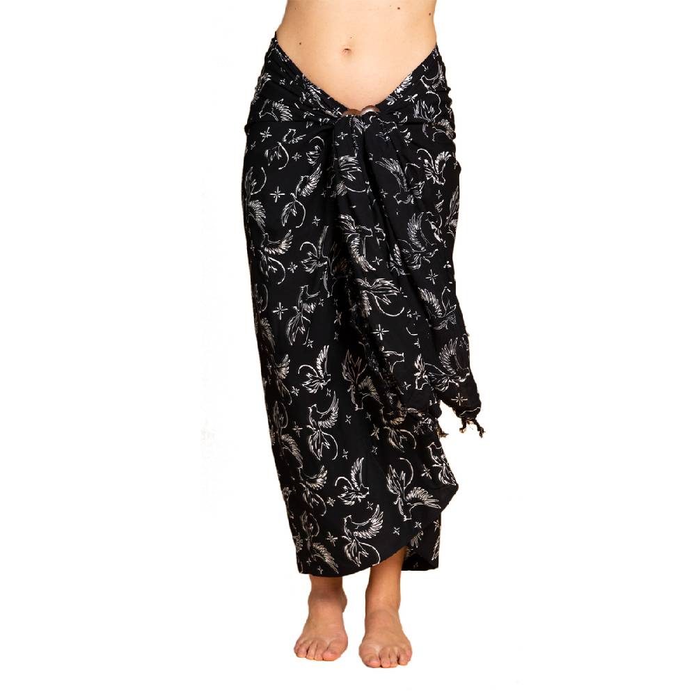 Panasiam Sarong Wachsbatik schwarz-weiß Fabrikpreis