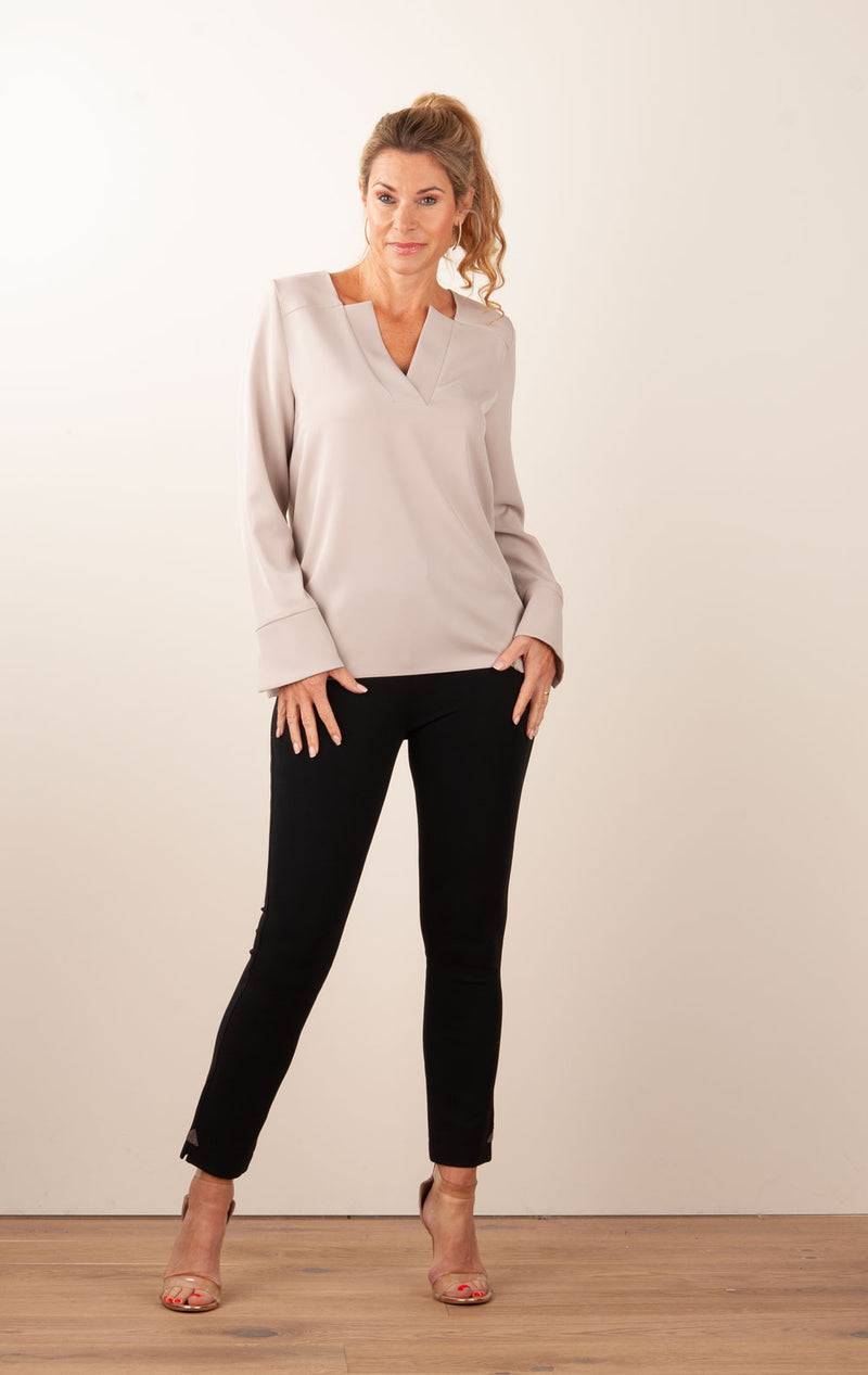 PIU&PIU Blusenshirt Taupe Großer Ausverkauf
