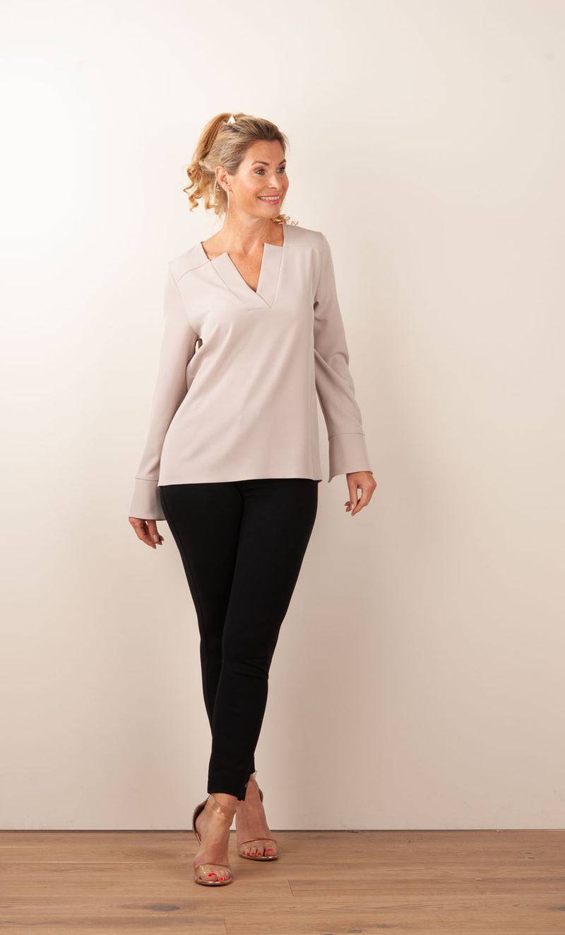 PIU&PIU Blusenshirt Taupe Großer Ausverkauf