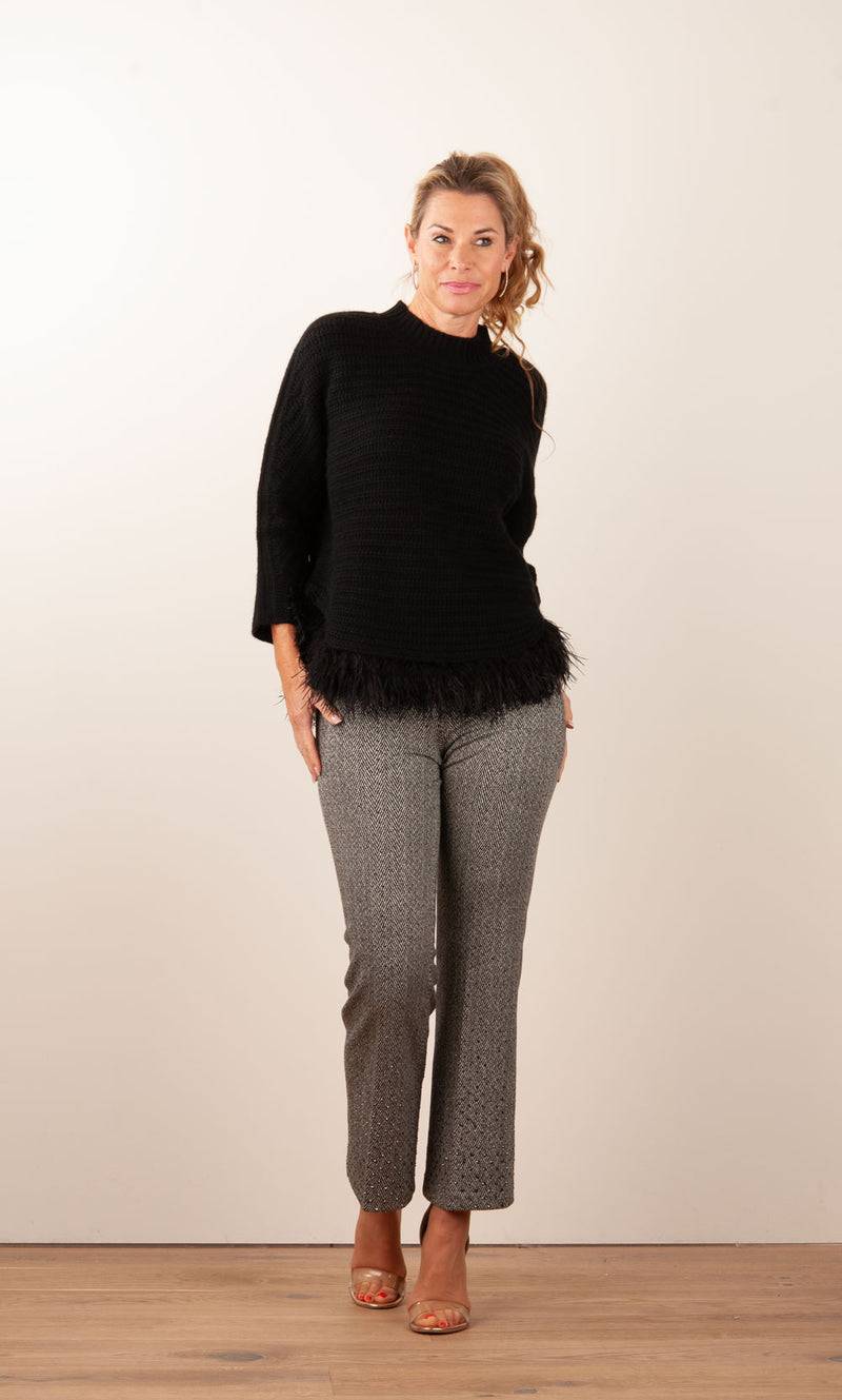 fleur Pullover „Feder“ Schwarz Muttertagsangebot