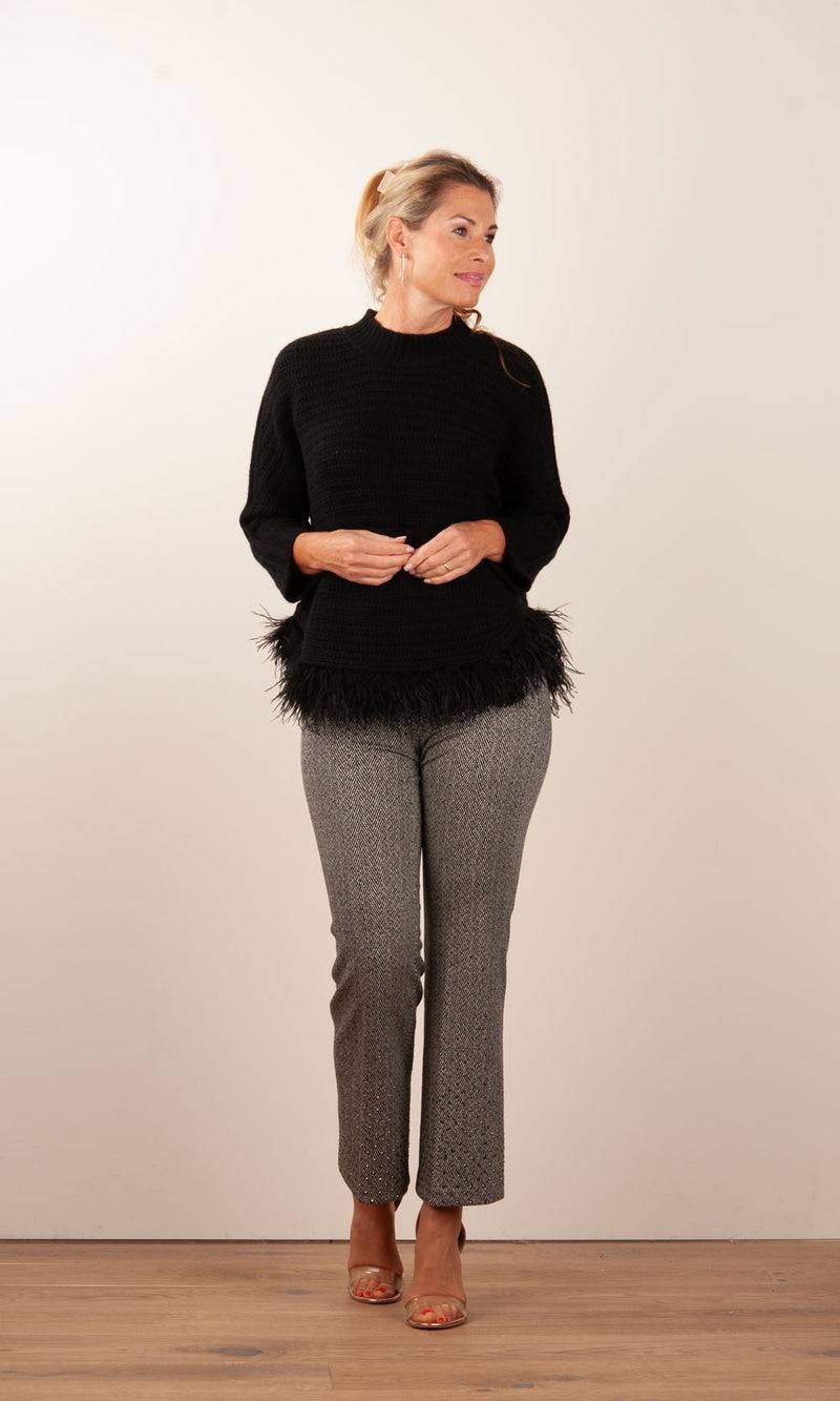 fleur Pullover „Feder“ Schwarz Muttertagsangebot