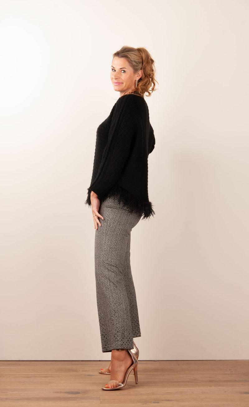 fleur Pullover „Feder“ Schwarz Muttertagsangebot
