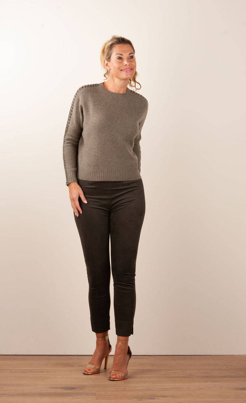 Seductive Velours Hose „Sabrina“ Dunkel Moosgrün Valentinstagsangebot