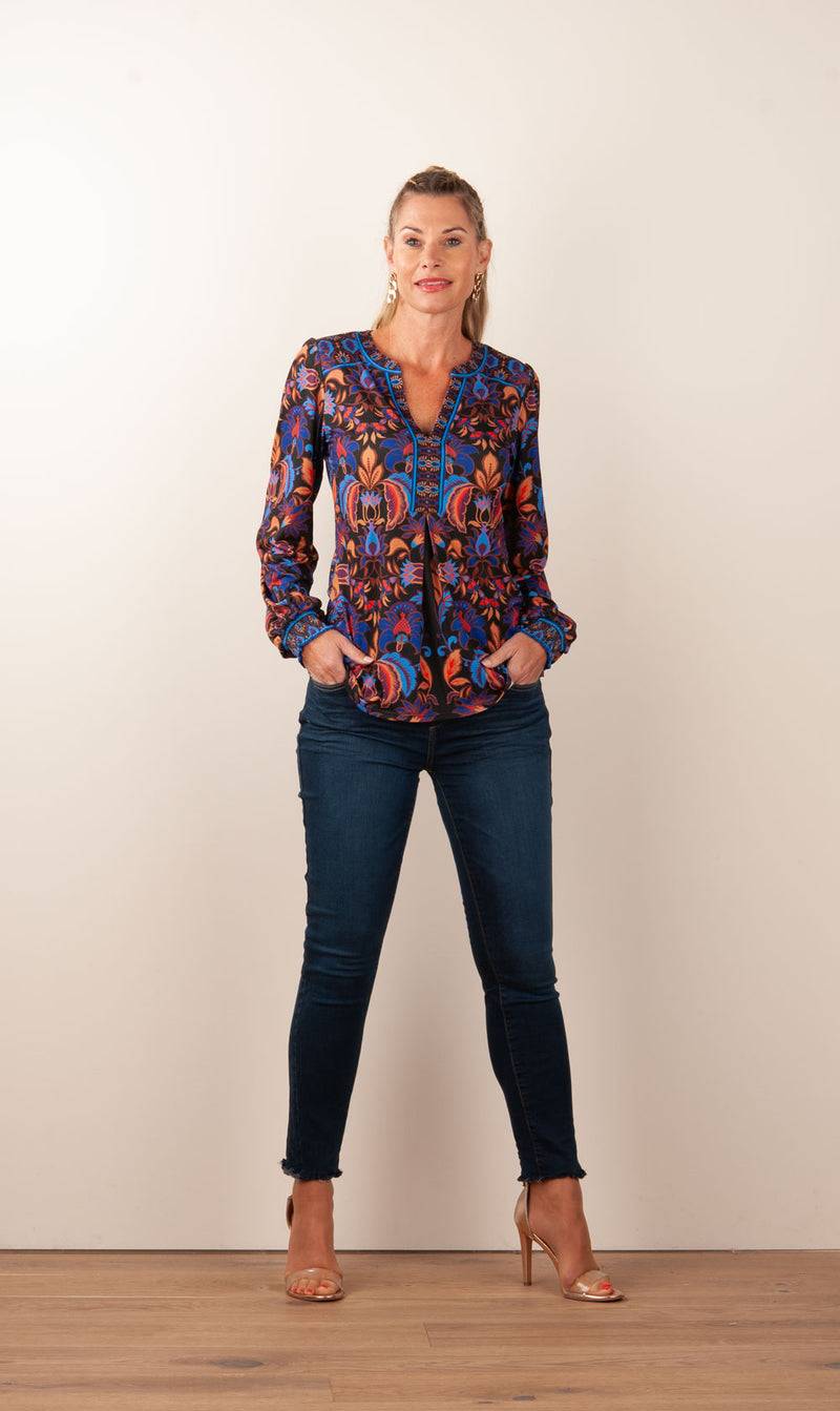 Hale Bob Blusenshirt Schwarz | Blau | Multicolor Neuheiten