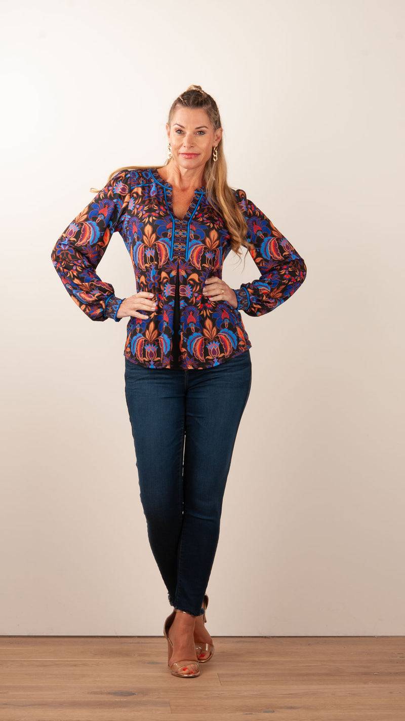 Hale Bob Blusenshirt Schwarz | Blau | Multicolor Neuheiten