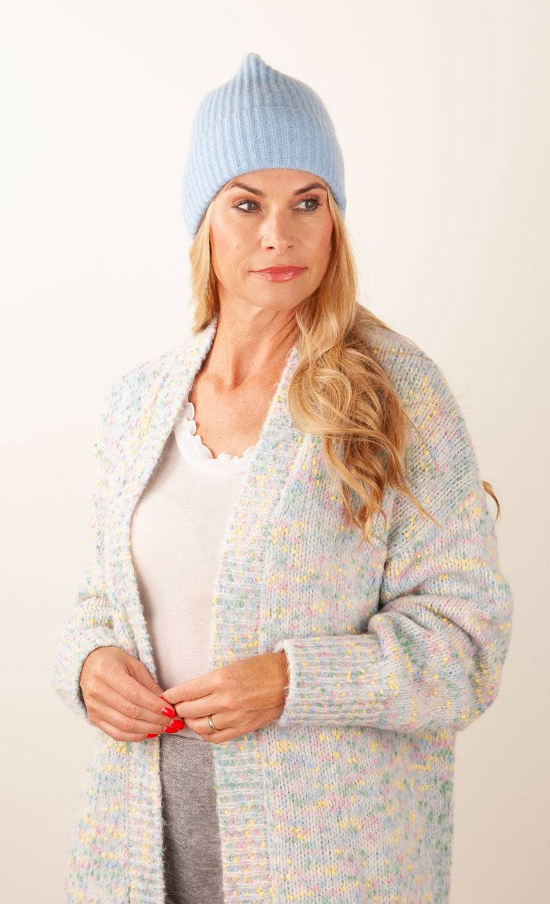 fleur Kaschmir Mütze Melange Blau Bis zu 60% Rabatt