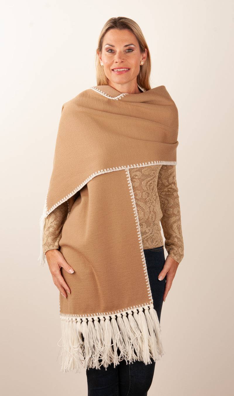 Luisa Spagnoli Schal Camel | Weiß 2025