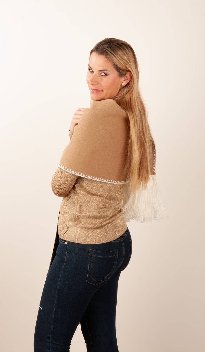 Luisa Spagnoli Schal Camel | Weiß 2025