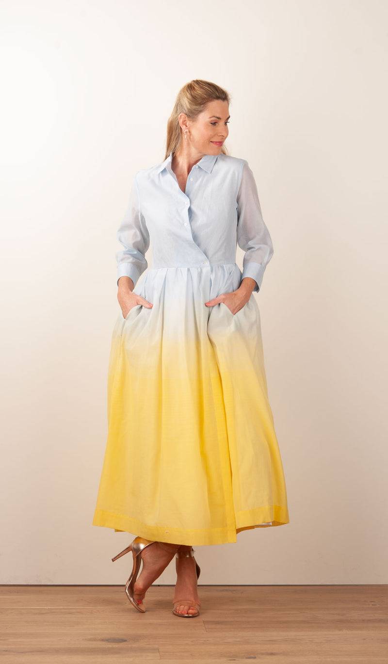 Sara Roka Kleid Hellblau | Gelb | Multicolor Blitzverkäufe