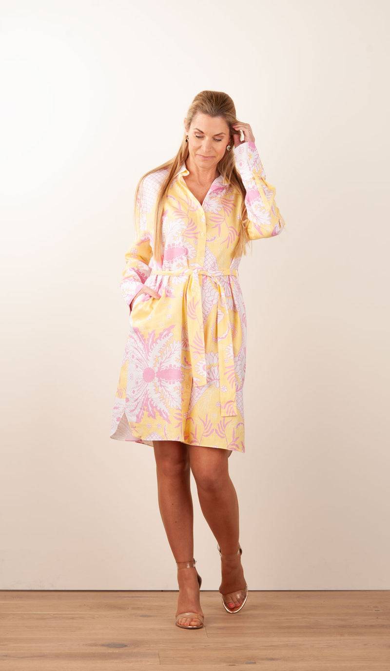 Herzensangelegenheit Kleid Weiß | Gelb | Rosa Limitierter Zeitrabatt