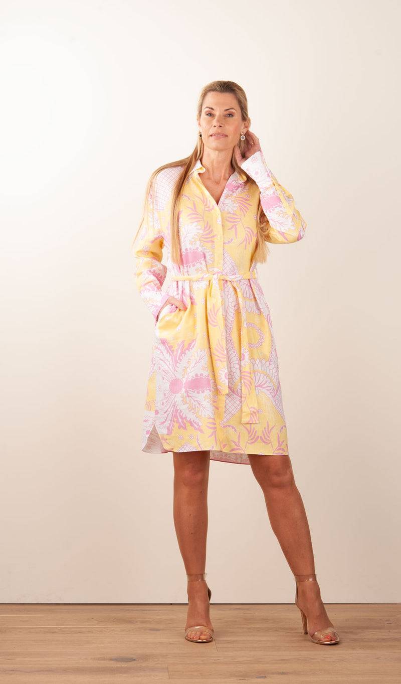 Herzensangelegenheit Kleid Weiß | Gelb | Rosa Limitierter Zeitrabatt