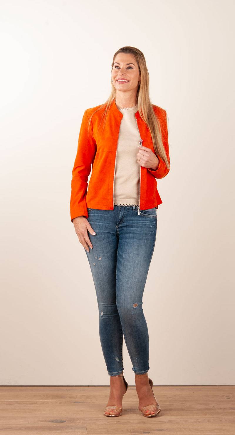 Milestone Lederjacke „Rena“ Orange Günstig kaufen