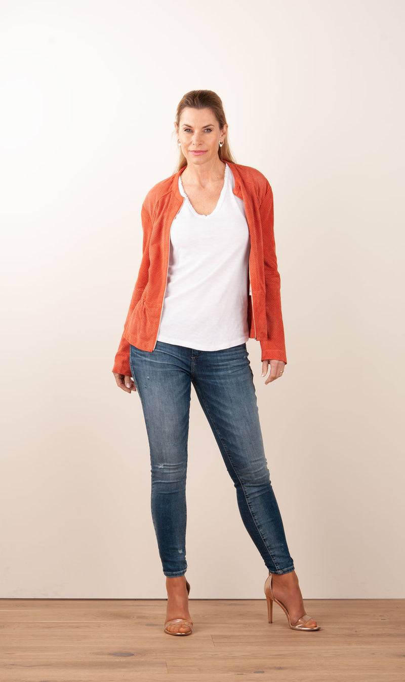Milestone Lederjacke „Amora“ Koralle Großer Ausverkauf