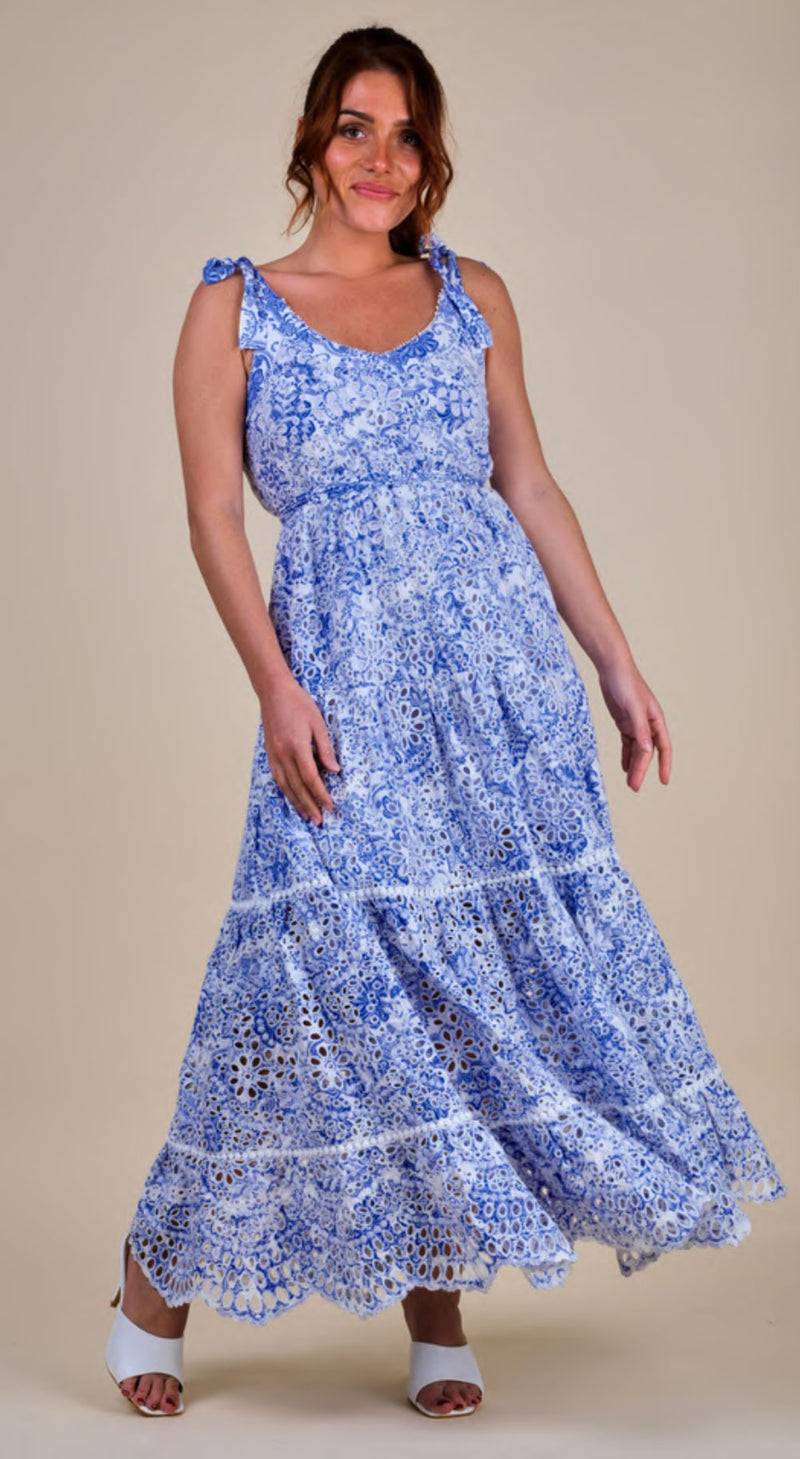 Miss June Kleid Blau | Weiß Exklusivangebot