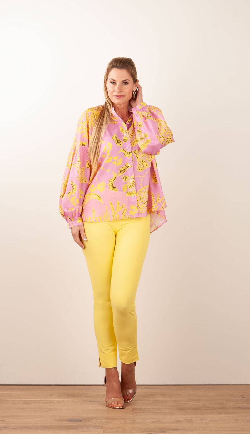 IVI Collection Blusenshirt Rosa | Gelb Black Friday