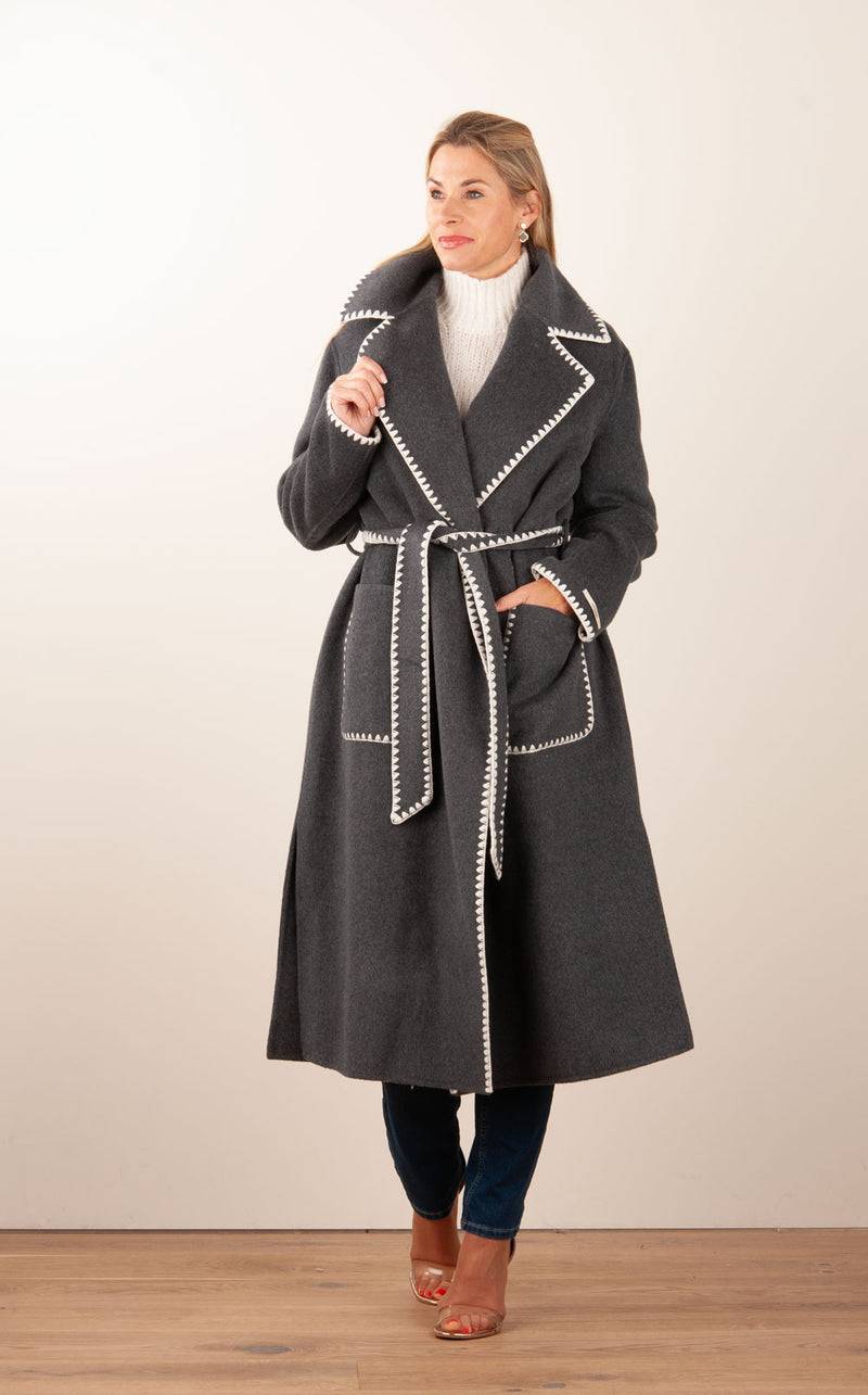 VITTORIA Mantel Anthrazit | Weiß Neueste Stile