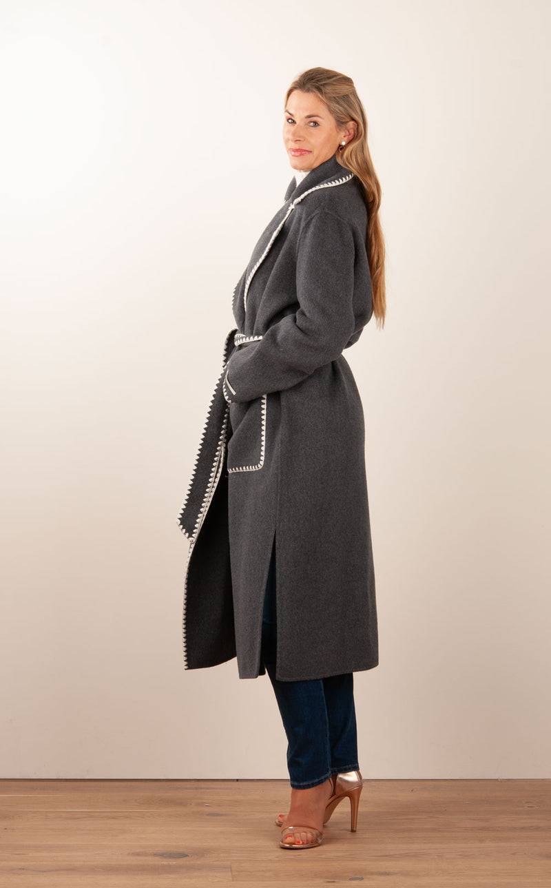 VITTORIA Mantel Anthrazit | Weiß Neueste Stile