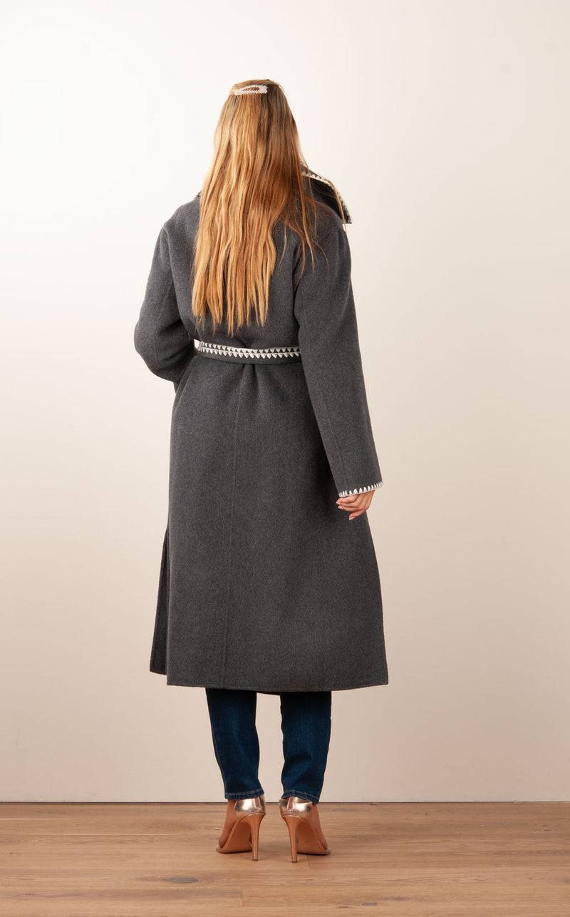 VITTORIA Mantel Anthrazit | Weiß Neueste Stile