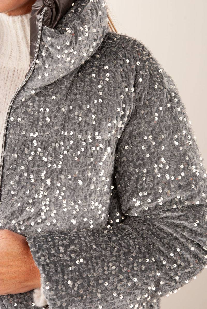 Herno Jacke „Pailletten“ Grau Bis zu 60% Rabatt