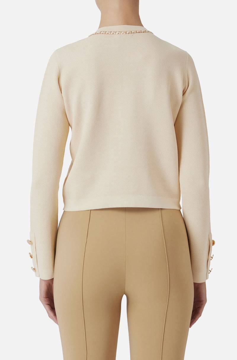 Elisabetta Franchi Strickjacke Beige Kostenloser Versand international