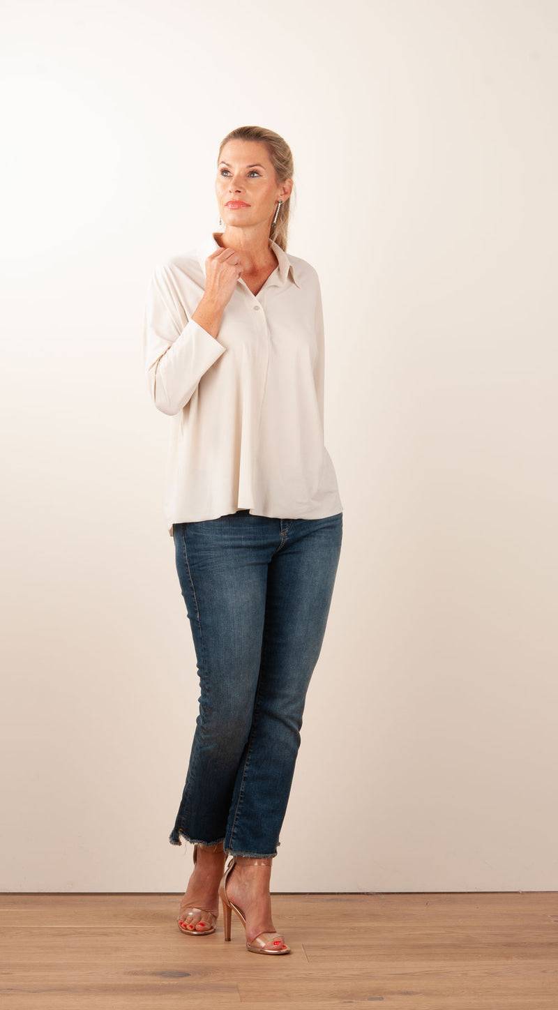 NineTo9 Bluse Hellbeige Speichern exportieren