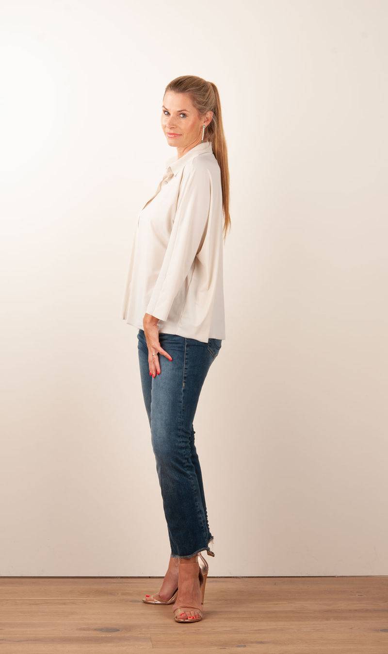 NineTo9 Bluse Hellbeige Speichern exportieren