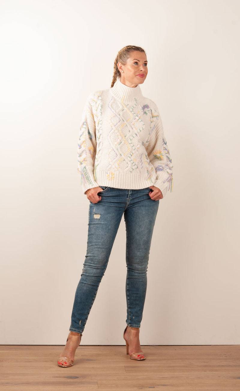 Paschwork Pullover Offwhite | Flieder | Gelb | Puder 2025