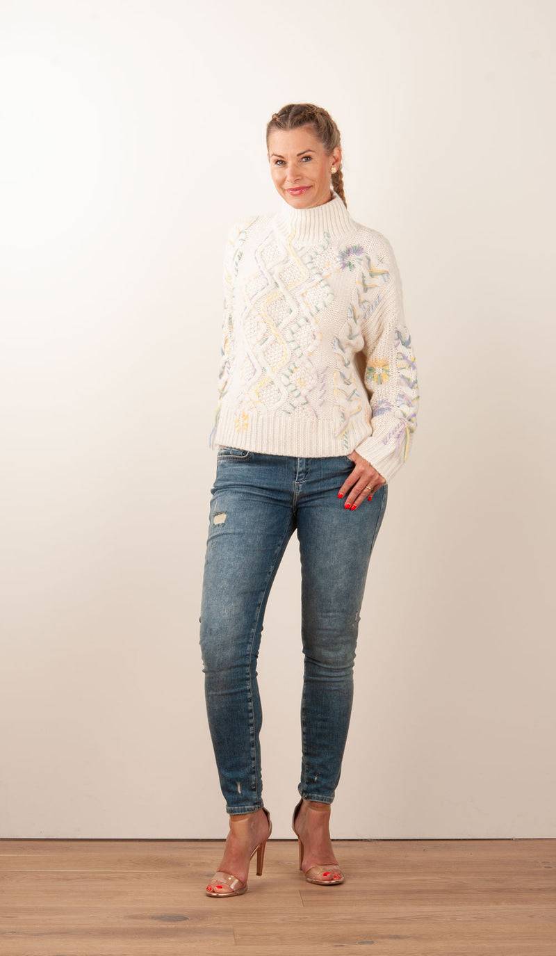 Paschwork Pullover Offwhite | Flieder | Gelb | Puder 2025