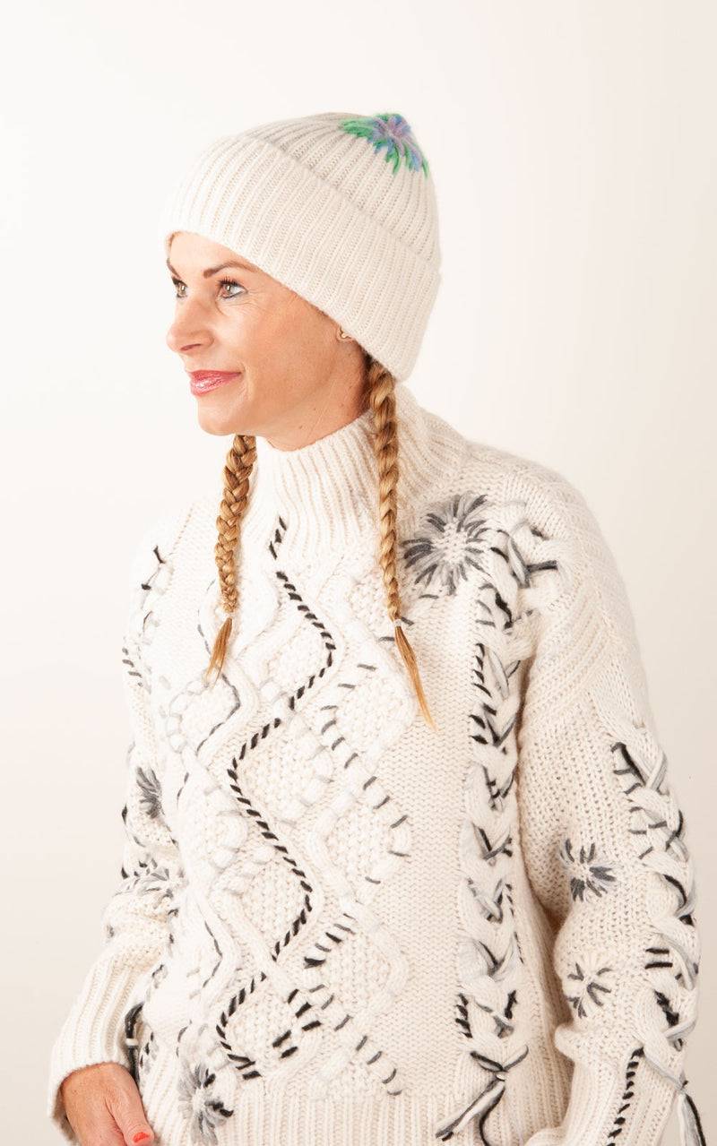 Paschwork Mütze Offwhite | Grün | Flieder | Blau Angebote