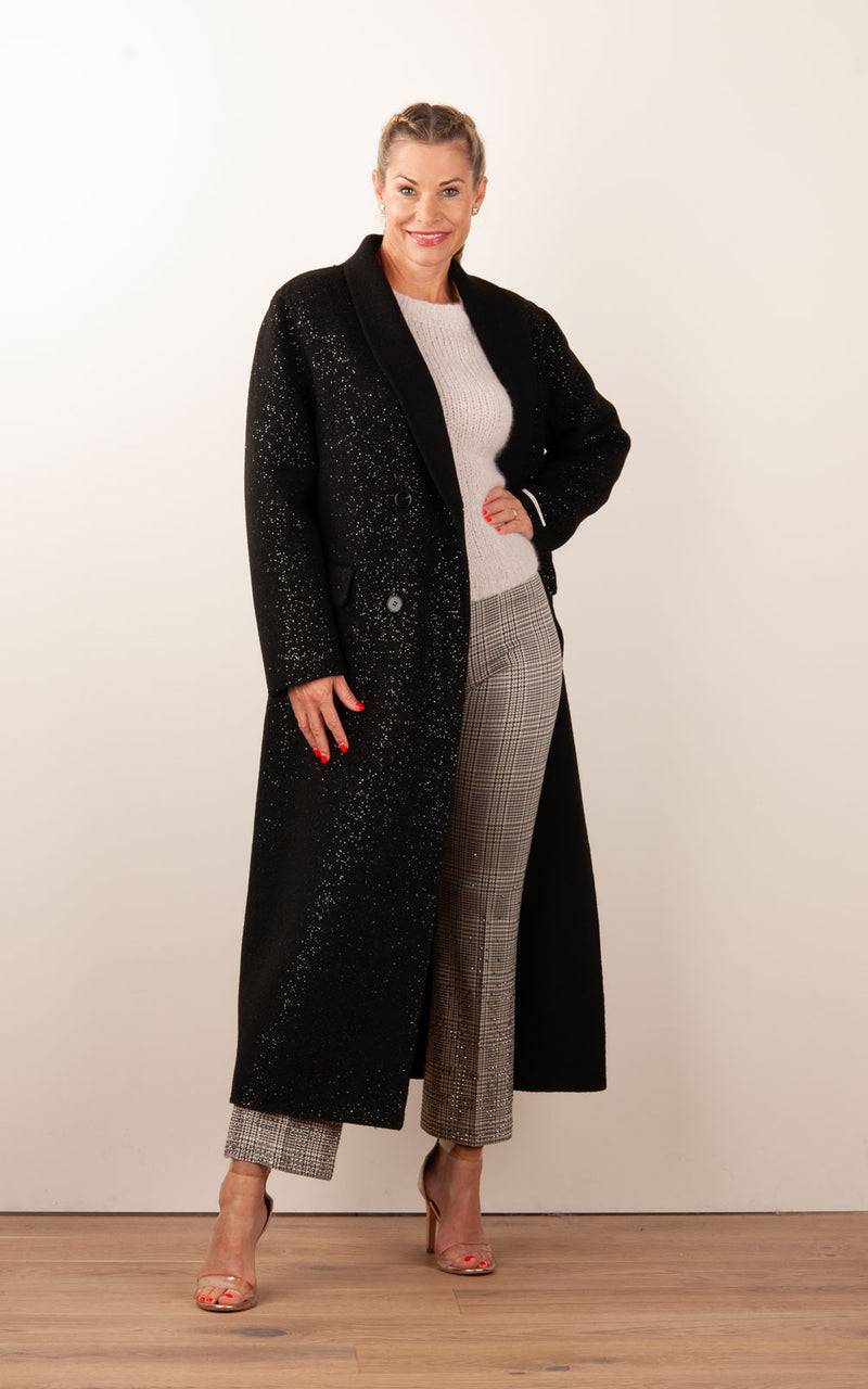 VITTORIA Mantel „Glitzer“ Schwarz im Angebot