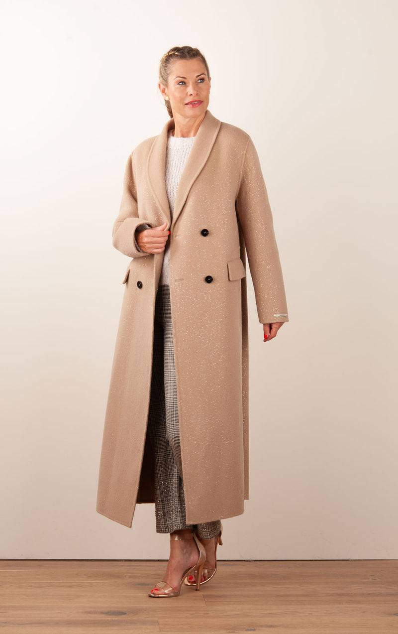 VITTORIA Mantel „Glitzer“ Beige Schlussverkauf