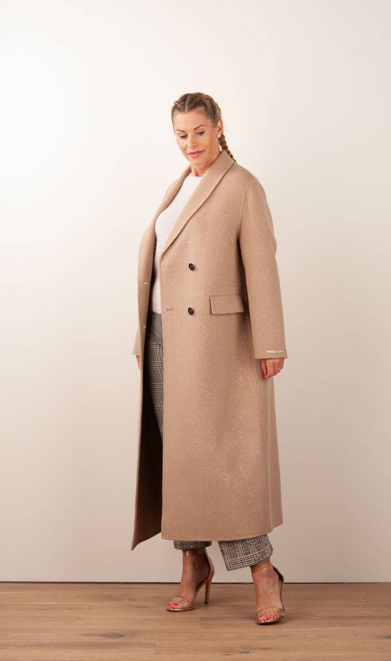 VITTORIA Mantel „Glitzer“ Beige Schlussverkauf