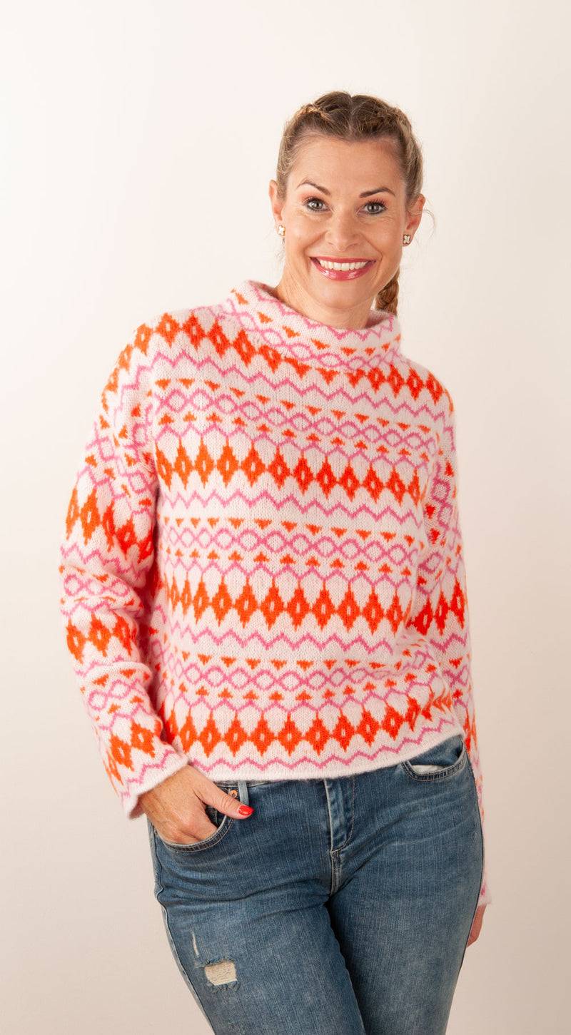 fleur Pullover Rosa | Orange | Beere