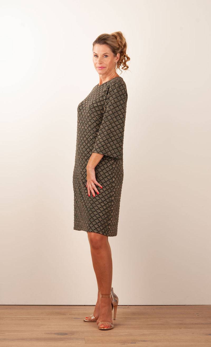 ana alcazar Kleid „Glitzer“ Schwarz | Grün | Gold Fabrikpreis