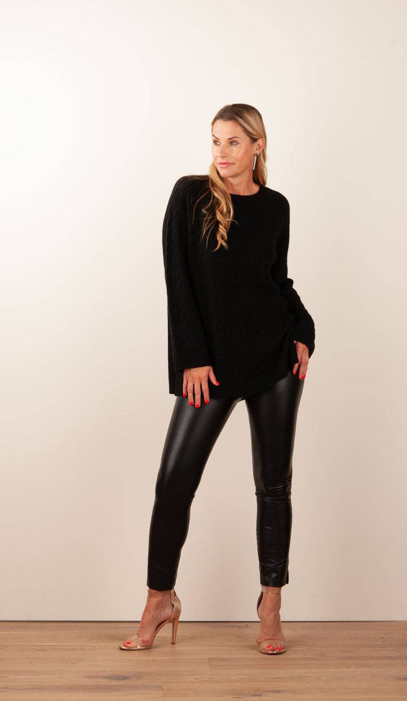 fleur Kaschmir Pullover „Zopfstrick“ Schwarz Black Friday