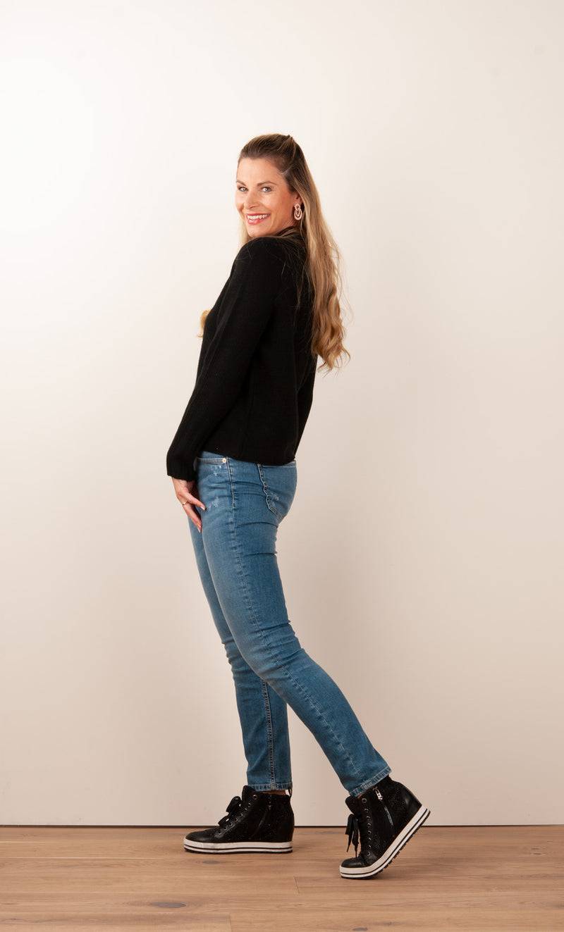 fleur Kaschmir Pullover Schwarz Räumungsverkauf