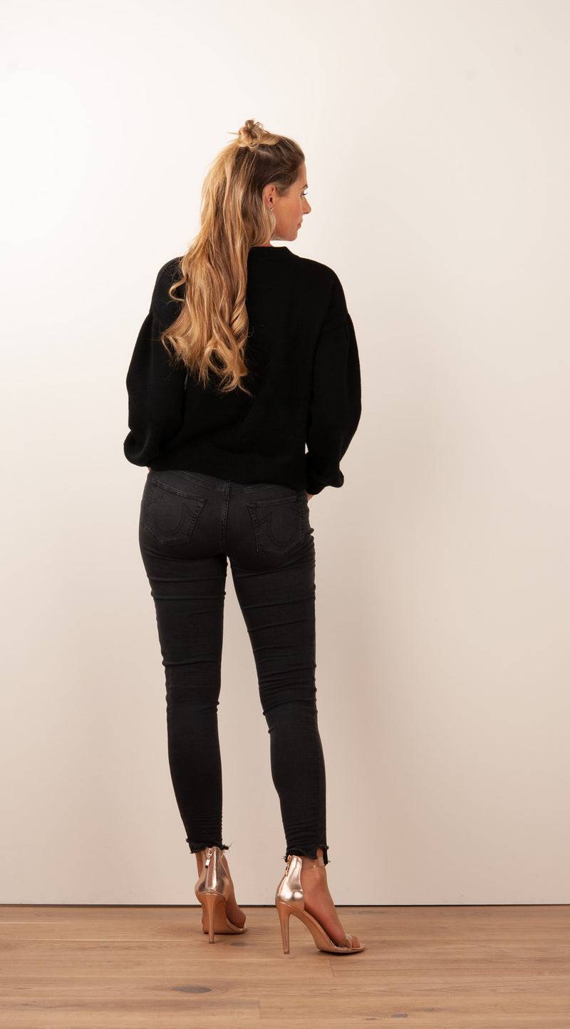 SEM PER LEI. Kaschmir Pullover Schwarz Letzte 3 Tage