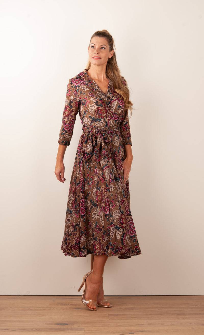 Samantha Sung Kleid „Olivia“ Braun | Multicolor JETZT KAUFEN