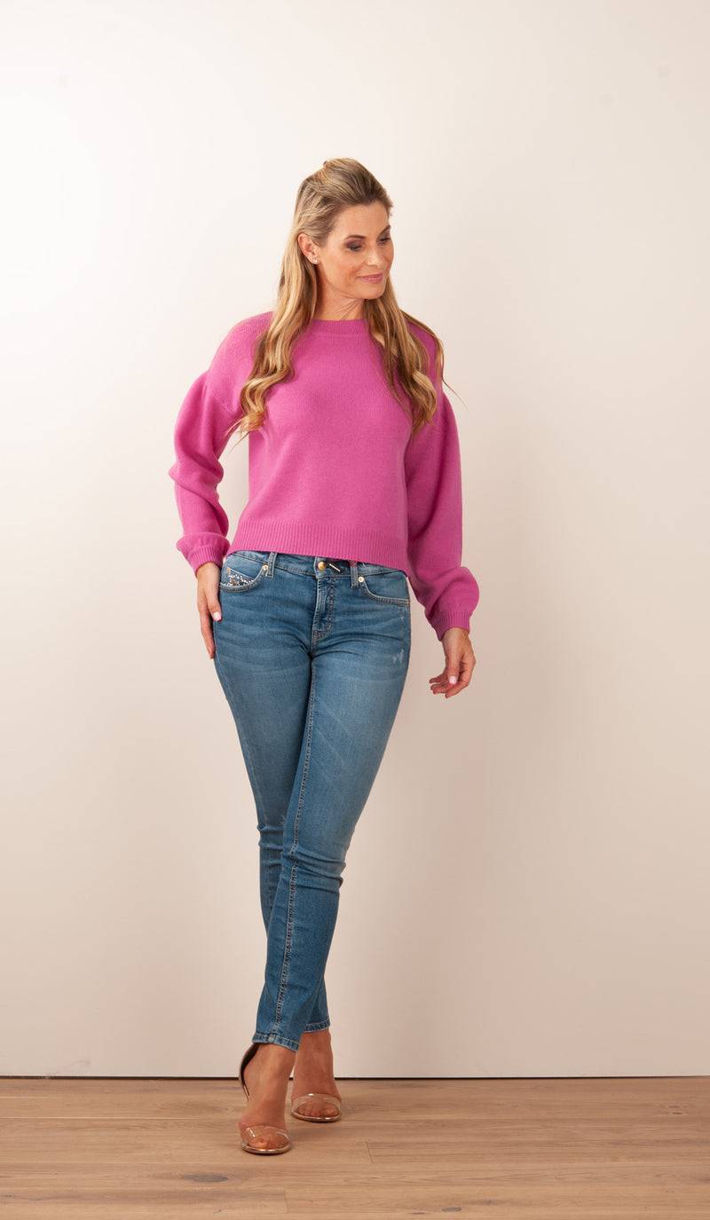 SEM PER LEI. Kaschmir Pullover Beere Neueste Stile