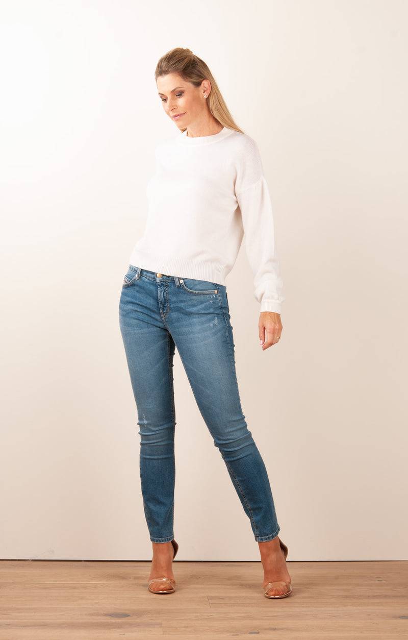 SEM PER LEI. Kaschmir Pullover Offwhite Letzte 2 Tage