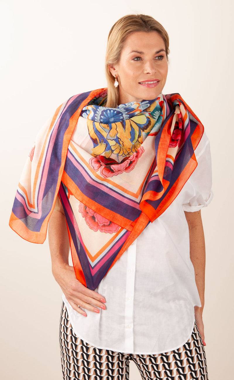 Grace Viereckstuch „Blumen“ Multicolor Begrenzt auf 3 Tage