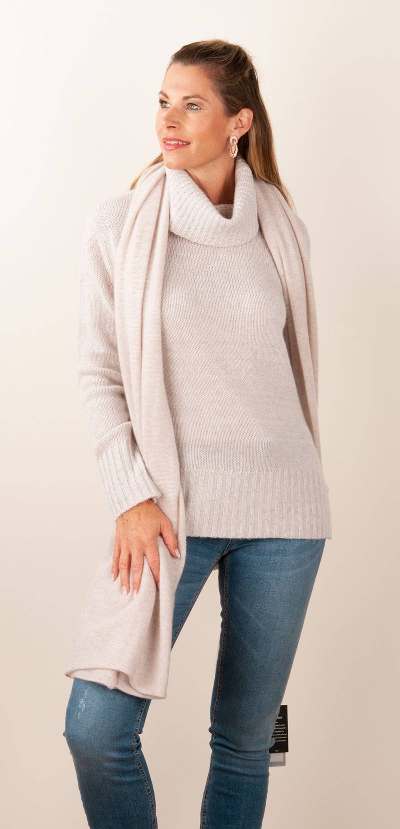 fleur Kaschmir Schal Hellbeige Kostenloser Versand