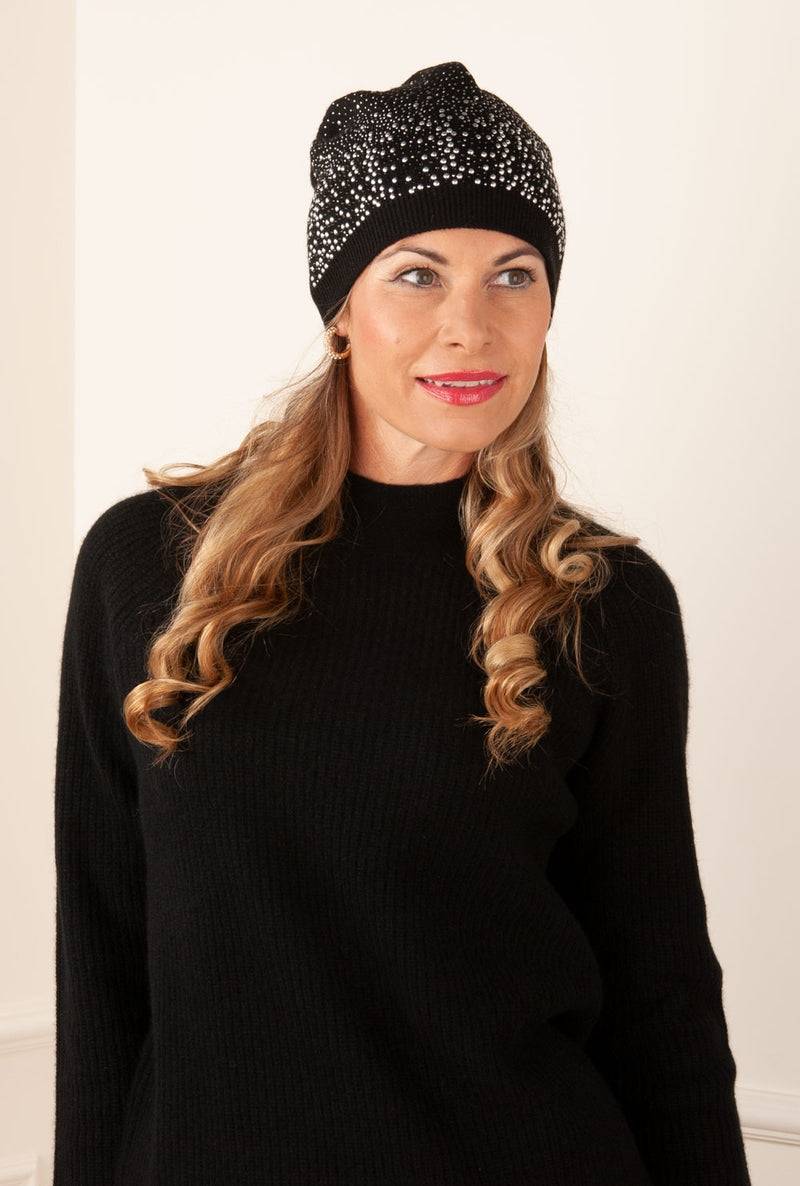 Beanie Winni Mütze „Strass“ Schwarz Bestseller