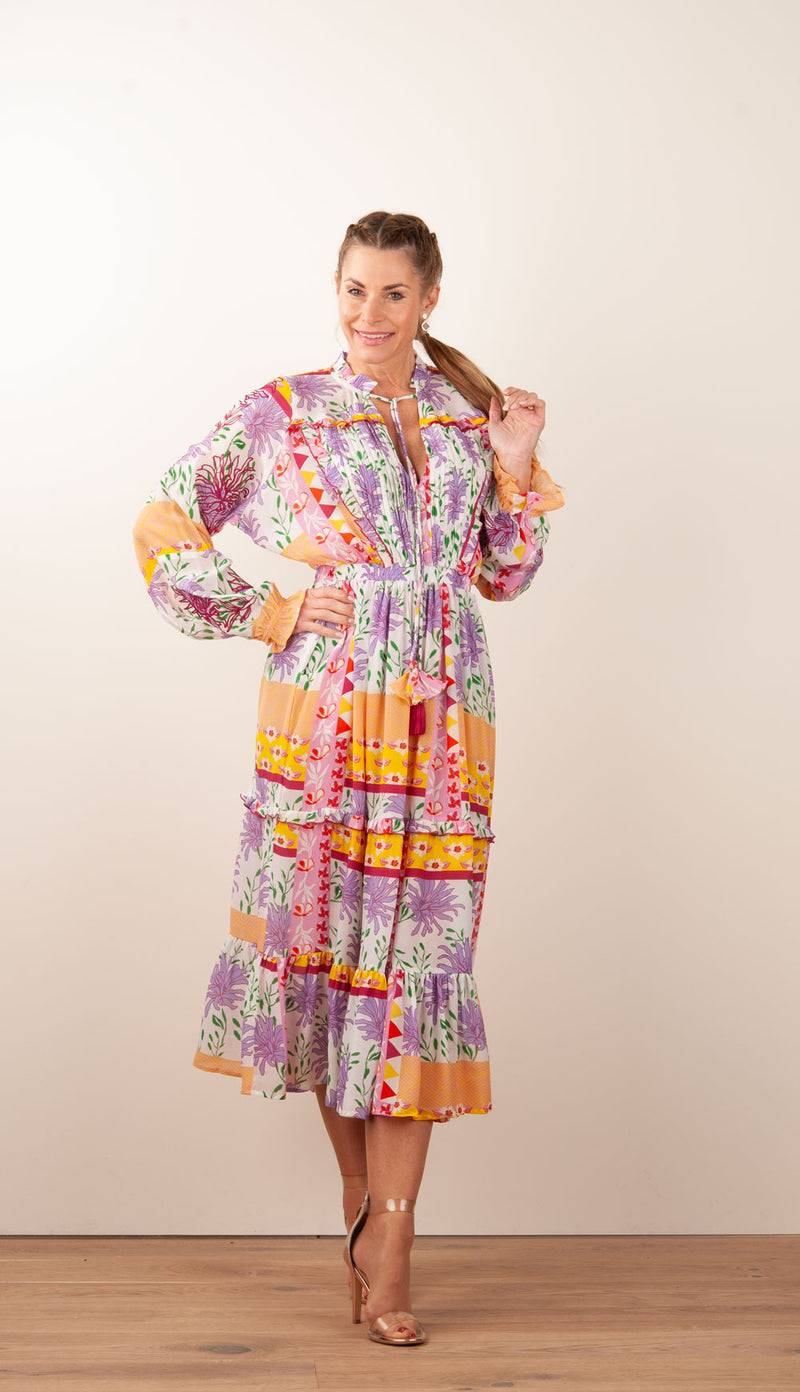 Taj Kleid Weiß | Multicolor VIP-Rabatte