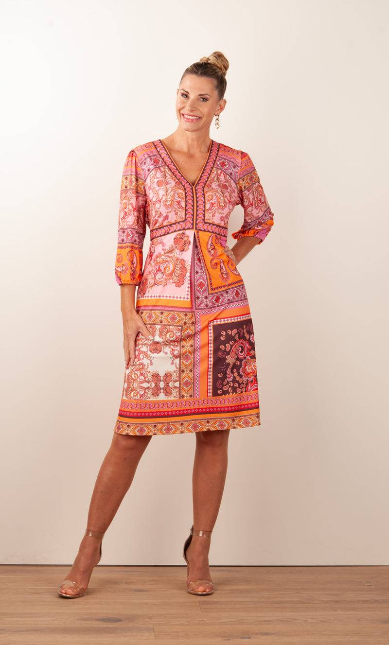 Hale Bob Kleid Rosa | Orange | Multicolor Sonderangebot der Fabrik