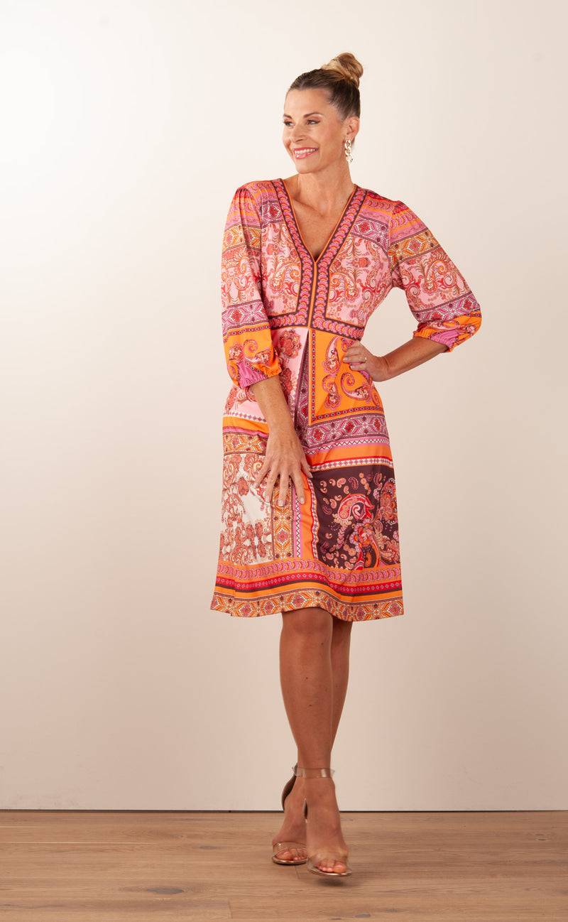 Hale Bob Kleid Rosa | Orange | Multicolor Sonderangebot der Fabrik